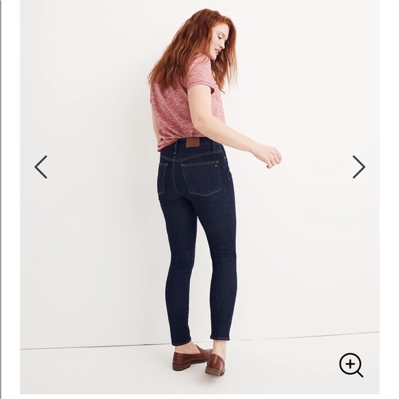 Madewell curvy high rise skinny jeans womens sz 30 dark wash stretch denim - Picture 4 of 6